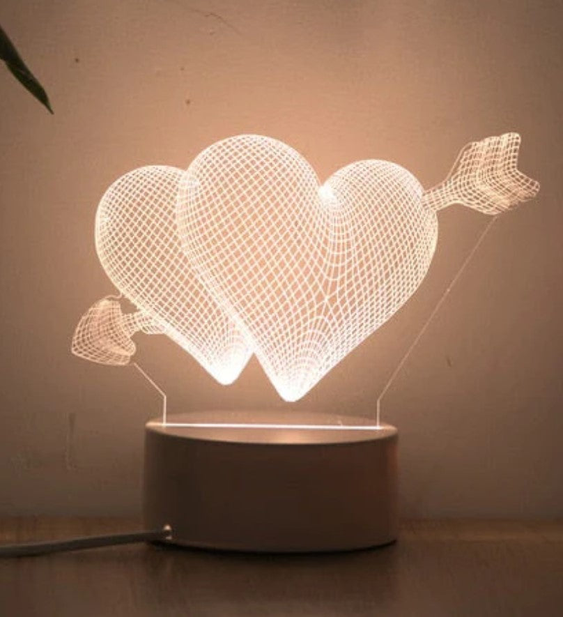 3-D Double Heart Love Lamp